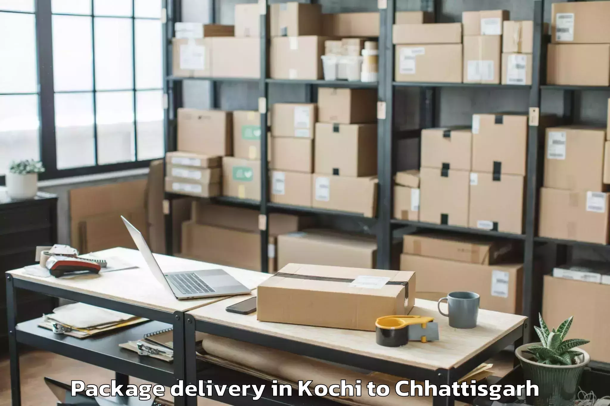 Reliable Kochi to Khairagarh Package Delivery